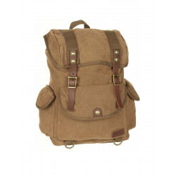 Sac a dos vintage coton canvas - Marron