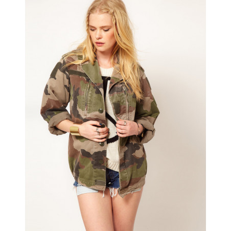 Veste militaire camouflage mode femme
