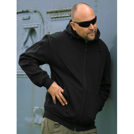 Tactical sweat shirt zip capuche noir - TF-2215