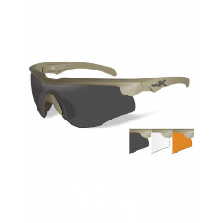 Lunettes balistiques Rogue Comm TAN 3 écrans fumé/incolore/orange - Wiley X