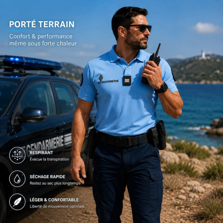 Polo Gendarmerie bleu Cooldry - Prix préférentiel X3