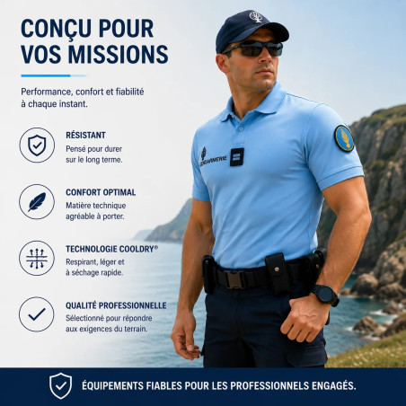 Polo Gendarmerie bleu Cooldry - Prix préférentiel X3