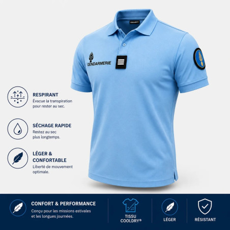 Polo Gendarmerie bleu cooldry - Opex