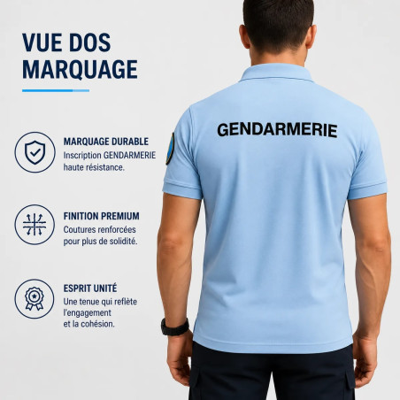 Polo Gendarmerie bleu cooldry - Opex