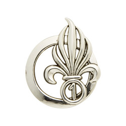 Insigne de béret argenté Légion 1er Régiment Étranger de Cavalerie