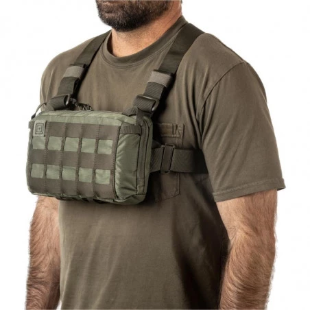 Sacoche De Poitrine Tactique Unisexe – 27x17x5cm, Léger, Bretelles Ergonomiques, Réfléchissant, Pour Running, Rando, Marron