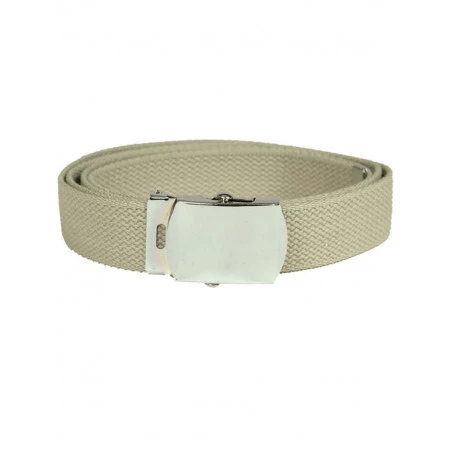 Ceinture Militaire En Toile Nylon Marron Avec Boucle Dorée - Taille Unique Neuf Avec étiquettes