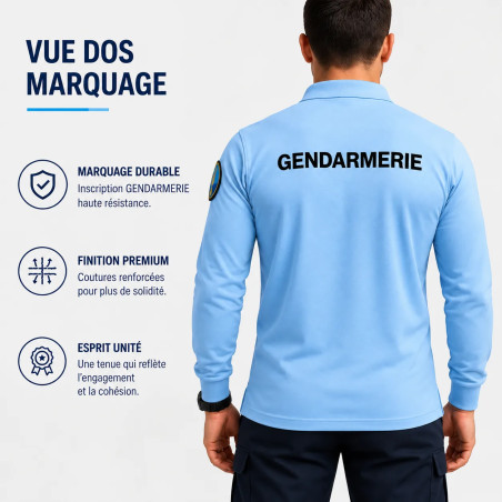 Polo Gendarmerie léger Cool Dry Manches Longues - Homme