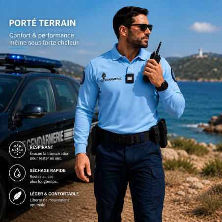 Polo Gendarmerie léger Cool Dry Manches Longues - Homme