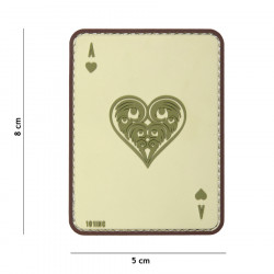 Patch 3D PVC ace of hearts sable R19016
