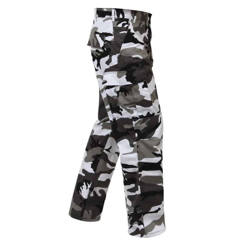 pantalon treillis camouflage blanc noir