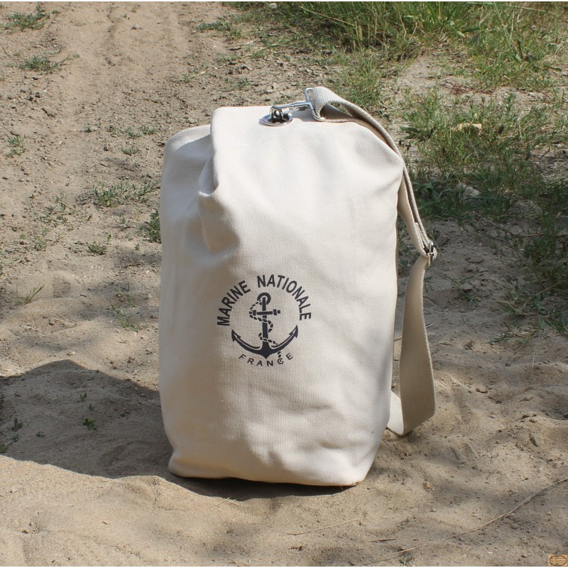 Sac Marin Toile coton blanc Marine Nationale PM